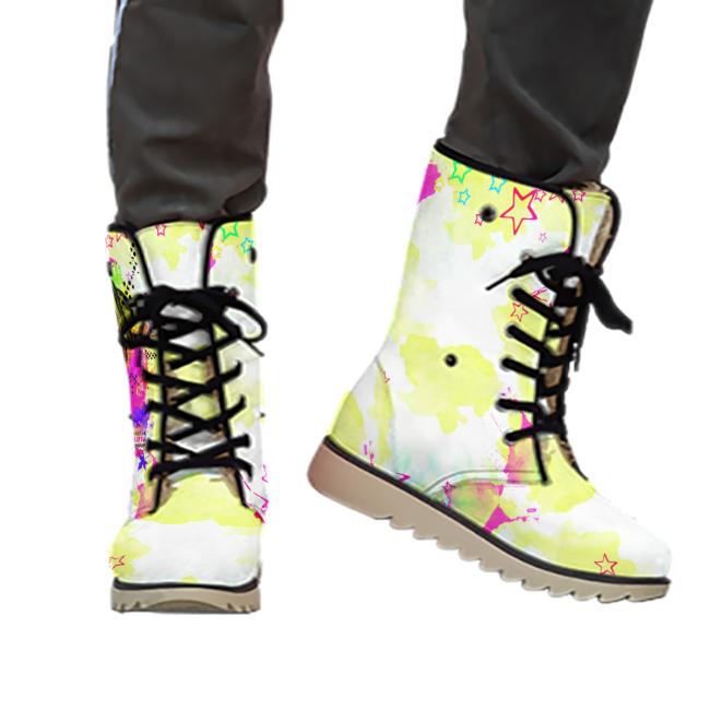 Preview: Winterboots mit Hundemotiv Leo - gefütterte Winterschuhe, Stiefel, bunt, Grösse 35-44, Mix, Mischling, Labrador